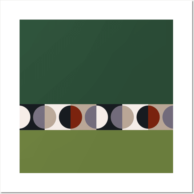 suprematism moon || pine green Wall Art by Ia-Po